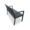 Bancă de grădină, polyrattan, neagră, 122 x 58 x 87 cm