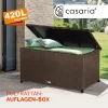 Ladă de depozit pentru grădină, polyrattan, maro, 117 x 53 x 60 cm
