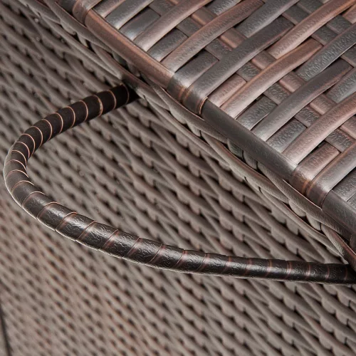 Ladă de depozit pentru grădină, polyrattan, maro, 117 x 53 x 60 cm