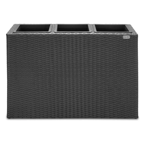 Suport De Flori, polyrattan, negru, 83 x 30 x 60 cm