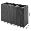 Suport De Flori, polyrattan, negru, 83 x 30 x 60 cm