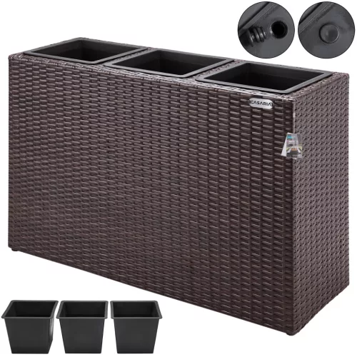 Suport De Flori, polyrattan, maro, 30 x 83 x 60 cm
