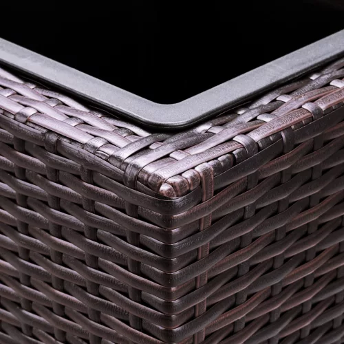 Suport De Flori, polyrattan, maro, 30 x 83 x 60 cm