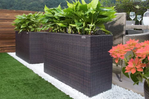 Suport De Flori, polyrattan, maro, 30 x 83 x 60 cm