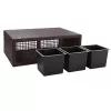 Suport De Flori, polyrattan, maro, 30 x 83 x 60 cm