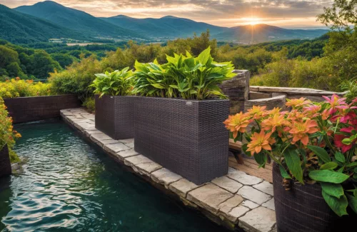 Suport De Flori, polyrattan, maro, 30 x 83 x 60 cm