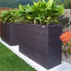 Suport pentru flori, poliratan, maro, 27 x 95 x 60 cm