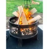 Bol pentru foc, din oțel, 66 cm, stil antic, negru