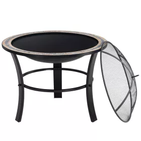 Bol pentru foc, din oțel mozaic, stil Fuego, 76 cm, negru
