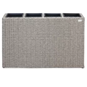 Suport De Flori, polyrattan, crem, 27 x 95 x 60 cm
