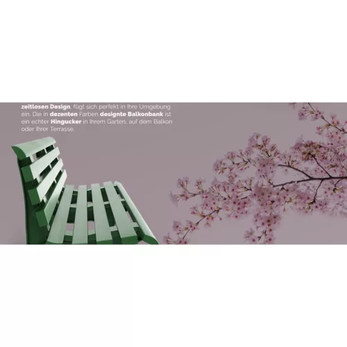 Bancă de grădină, verde, Orchidea, 145 x 49 x 74 cm