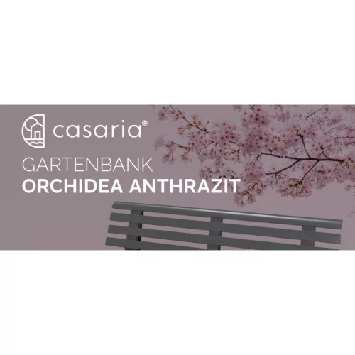 Bancă de grădină, antracit, Orchidea, 145 x 49 x 74 cm