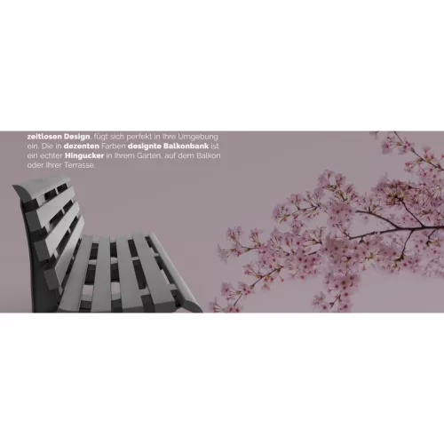 Bancă de grădină, antracit, Orchidea, 145 x 49 x 74 cm