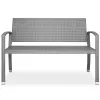 Bancă de grădină, polyrattan, gri, 122 x 58 x 87 cm