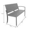 Bancă de grădină, polyrattan, gri, 122 x 58 x 87 cm