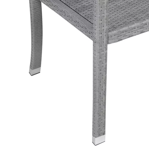 Bancă de grădină, polyrattan, gri, 122 x 58 x 87 cm
