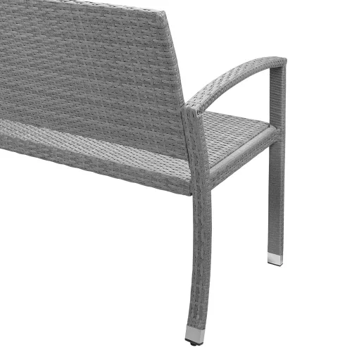 Bancă de grădină, polyrattan, gri, 122 x 58 x 87 cm