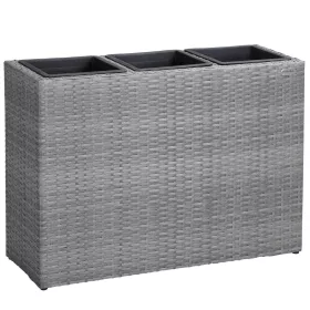 Suport De Flori, polyrattan, gri, 30.5 x 83 x 60 cm