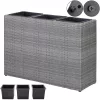 Suport De Flori, polyrattan, gri, 30.5 x 83 x 60 cm