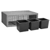 Suport De Flori, polyrattan, gri, 30.5 x 83 x 60 cm