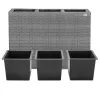 Suport De Flori, polyrattan, gri, 30.5 x 83 x 60 cm