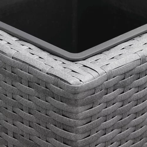 Suport De Flori, polyrattan, gri, 30.5 x 83 x 60 cm