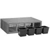 Suport De Flori, polyrattan, gri, 27 x 95 x 60 cm