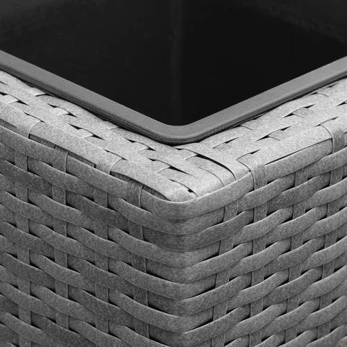 Suport De Flori, polyrattan, gri, 27 x 95 x 60 cm
