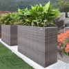 Suport De Flori, polyrattan, gri, 27 x 95 x 60 cm