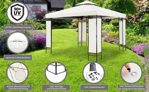 Pavilion, protecție UV 50+, crem, 300 x 300 x 260 cm