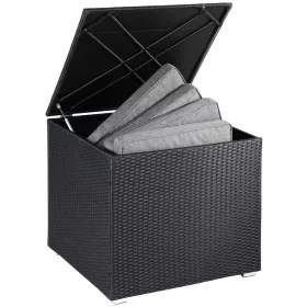   Ladă de depozit pentru grădină, poliratan, neagră, 318 litri, waterproof, 75 x 75 x