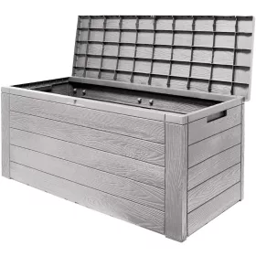  Ladă de depozit pentru grădină, 280 litri, gri, waterproof, 43 x 116 x 55 cm