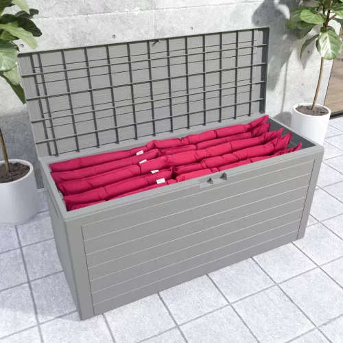 Ladă de depozit pentru grădină, 280 litri, gri, waterproof, 43 x 116 x 55 cm