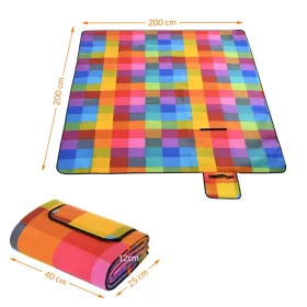 Pătură de picnic, pătură de plajă, 2x2 m, pixel