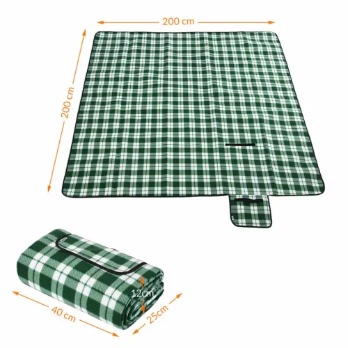 Pătură de picnic, pătură de plajă, 2x2 m, în carouri