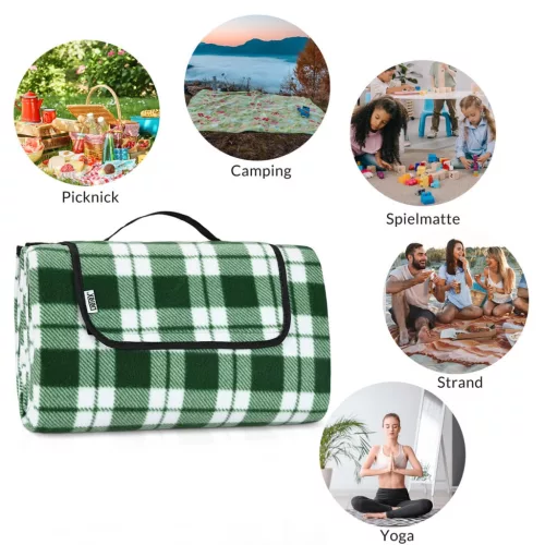 Pătură de picnic, pătură de plajă, 2x2 m, în carouri
