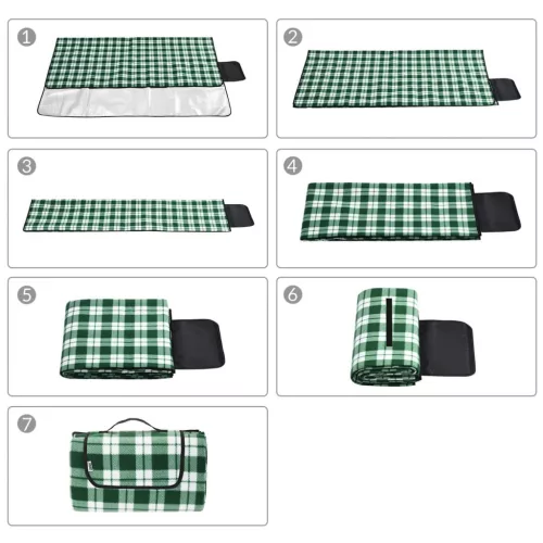Pătură de picnic, pătură de plajă, 2x2 m, în carouri