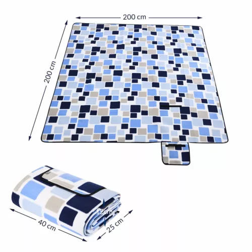 Pătură de picnic, pătură de plajă, 2x2 m, pătrată
