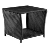Masă de grădină mică, din polyrattan, neagră, 45 x 45 x 40 cm
