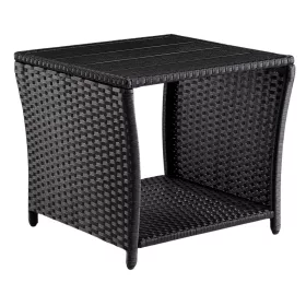   Masă de grădină mică, din polyrattan, neagră, 45 x 45 x 40 cm