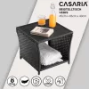 Masă de grădină mică, din polyrattan, neagră, 45 x 45 x 40 cm