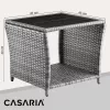 Masă de grădină mică, din polyrattan, gri, 45 x 45 x 40 cm