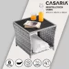Masă de grădină mică, din polyrattan, gri, 45 x 45 x 40 cm