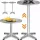 Masă de grădină ajustabilă, din aluminiu, argintie, 60 cm