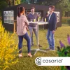 Masă de grădină ajustabilă, din aluminiu, argintie, 60 cm