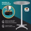 Masă de grădină ajustabilă, din aluminiu, argintie, 60 cm