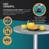Masă de grădină ajustabilă, din aluminiu, argintie, 60 cm