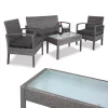 Set de mobilier de grădină din poliratan, 4 piese, gri/antracit, 76 x 40 x 41 cm