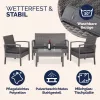 Set de mobilier de grădină din poliratan, 4 piese, gri/antracit, 76 x 40 x 41 cm