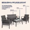 Set de mobilier de grădină din poliratan, 4 piese, gri/antracit, 76 x 40 x 41 cm